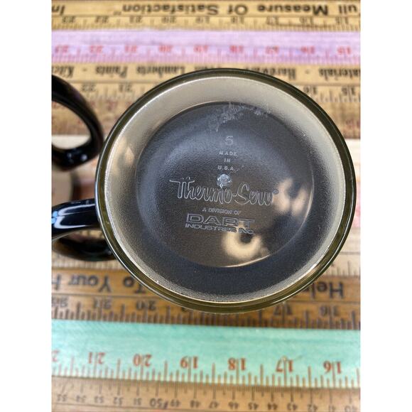 2 Vintage 80s Thermo-Serv Coffee Mugs made in USA Cabin Mill Print Currier Ives - Picture 11 of 11